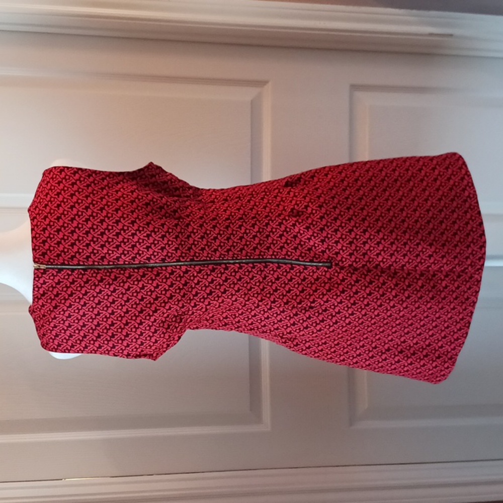 San Souci juniors red & black pattern mini-dress size L - Picture 6 of 9